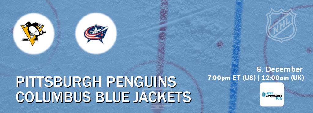 You can watch game live between Pittsburgh Penguins and Columbus Blue Jackets on AT&T SportsNet Pittsburgh.