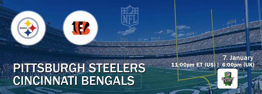 You can watch game live between Pittsburgh Steelers and Cincinnati Bengals on NFL Sunday Ticket(US).