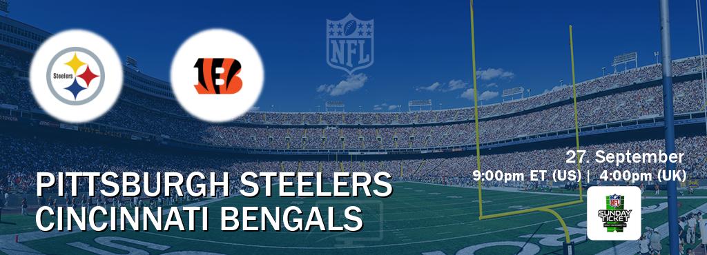 You can watch game live between Pittsburgh Steelers and Cincinnati Bengals on NFL Sunday Ticket(US).