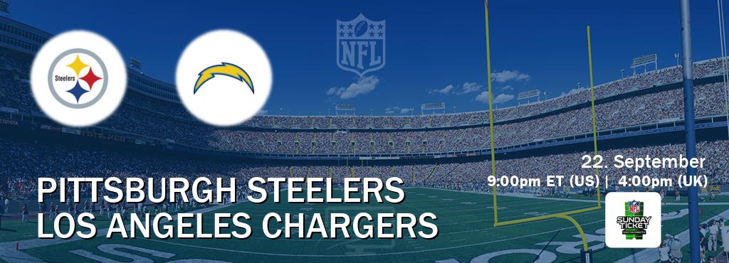 You can watch game live between Pittsburgh Steelers and Los Angeles Chargers on NFL Sunday Ticket(US).