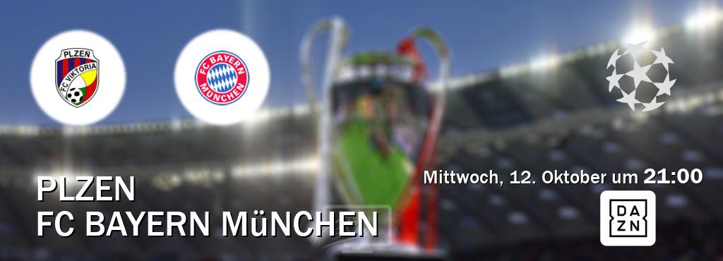 Das Spiel zwischen Plzen und FC Bayern München wird am Mittwoch, 12. Oktober um  21:00, live vom DAZN übertragen.