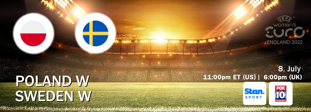 You can watch game live between Poland W and Sweden W on Stan Sport(AU) and KSAZ TV(US).