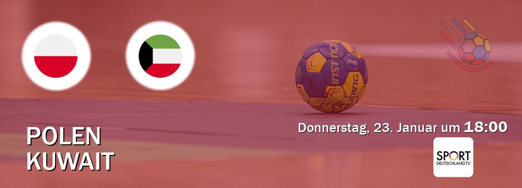 Das Spiel zwischen Polen und Kuwait wird am Donnerstag, 23. Januar um  18:00, live vom Sportdeutschland.TV übertragen.