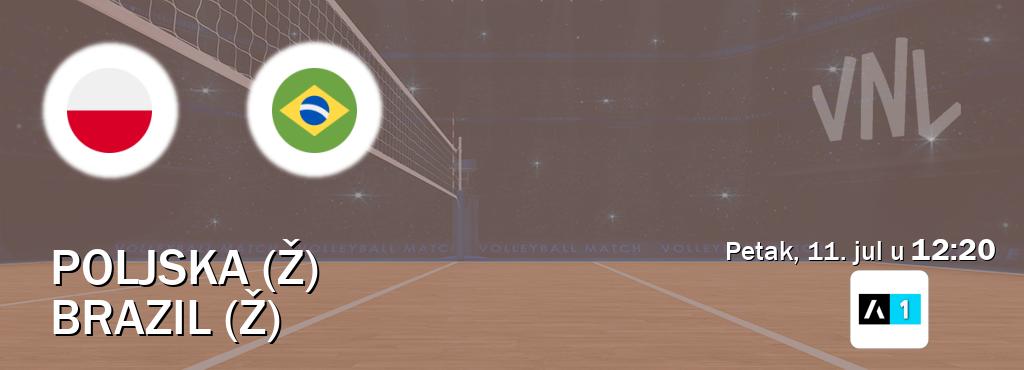 Izravni prijenos utakmice Poljska (Ž) i Brazil (Ž) pratite uživo na Arena Sport 1 (petak, 11. jul u  12:20).