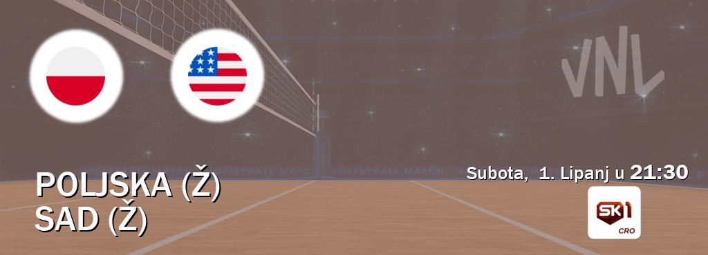 Izravni prijenos utakmice Poljska (Ž) i SAD (Ž) pratite uživo na Sportklub 1 (Subota,  1. Lipanj u  21:30).