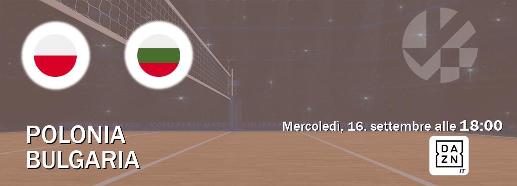 Il match Polonia - Bulgaria sarà trasmesso in diretta TV su DAZN Italia (ore 18:00)