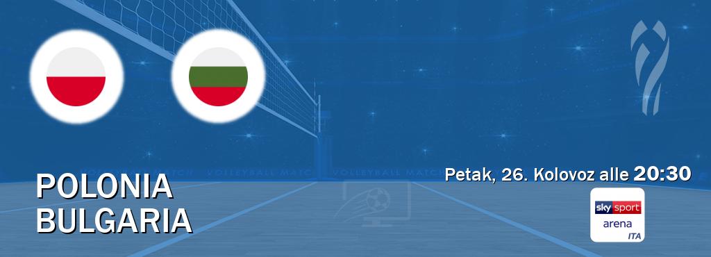 Il match Polonia - Bulgaria sarà trasmesso in diretta TV su Sky Sport Arena (ore 20:30)