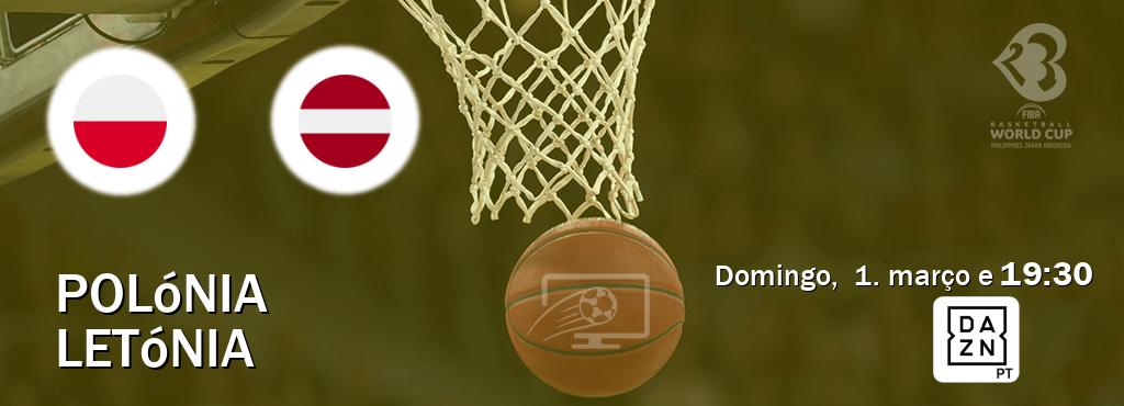 Jogo entre Polónia e Letónia tem emissão DAZN (domingo,  1. março e  19:30).