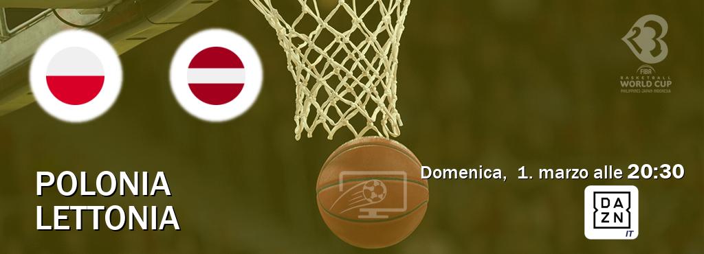Il match Polonia - Lettonia sarà trasmesso in diretta TV su DAZN Italia (ore 20:30)