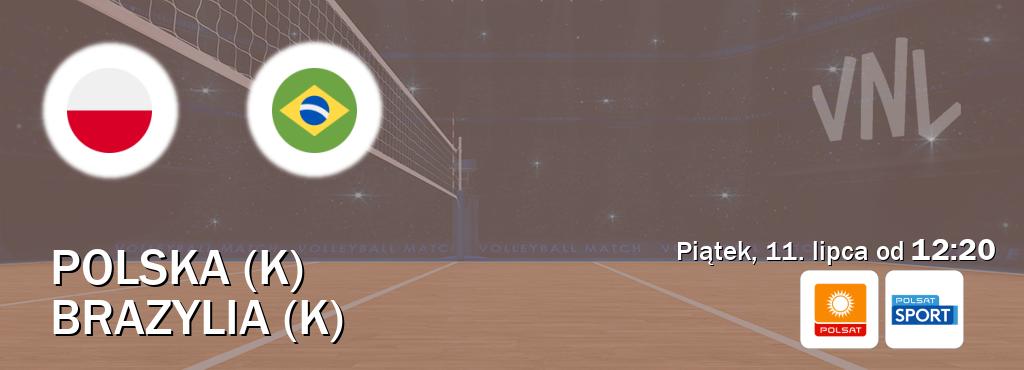 Gra między Polska (K) i Brazylia (K) transmisja na żywo w Polsat i Polsat Sport (piątek, 11. lipca od  12:20).