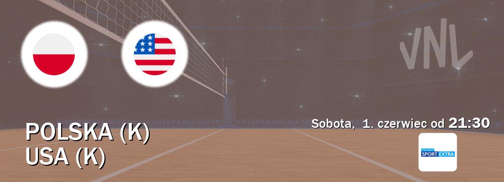 Gra między Polska (K) i USA (K) transmisja na żywo w Polsat Sport Extra (sobota,  1. czerwiec od  21:30).