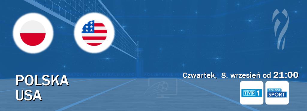 Gra między Polska i USA transmisja na żywo w TVP 1 i Polsat Sport (czwartek,  8. wrzesień od  21:00).