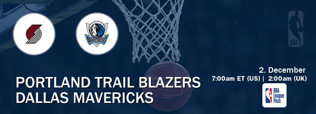 You can watch game live between Portland Trail Blazers and Dallas Mavericks on NBA League Pass.