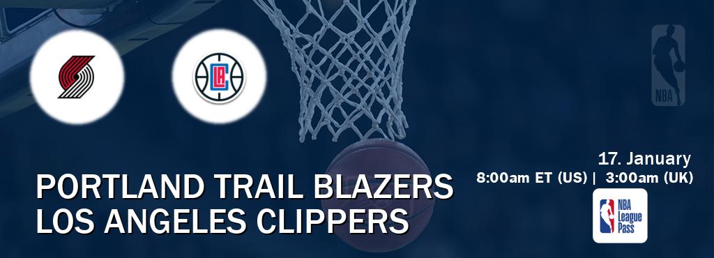 You can watch game live between Portland Trail Blazers and Los Angeles Clippers on NBA League Pass.