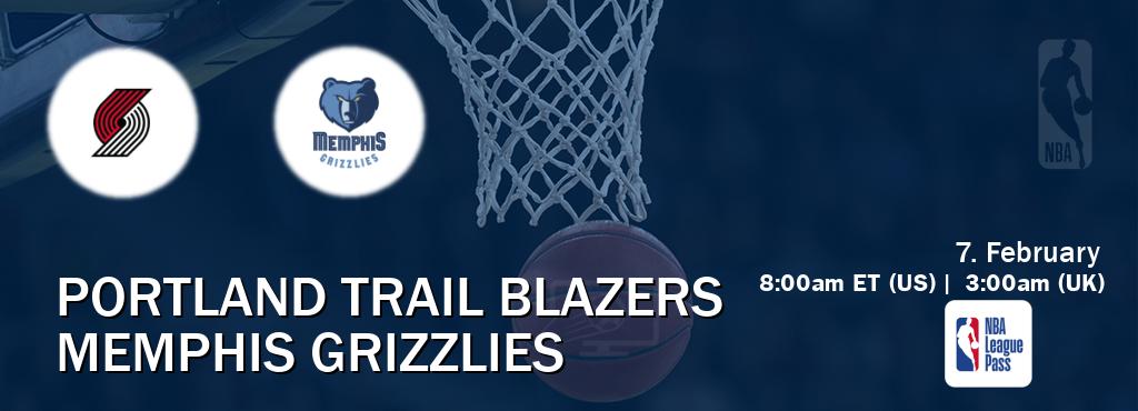 You can watch game live between Portland Trail Blazers and Memphis Grizzlies on NBA League Pass.