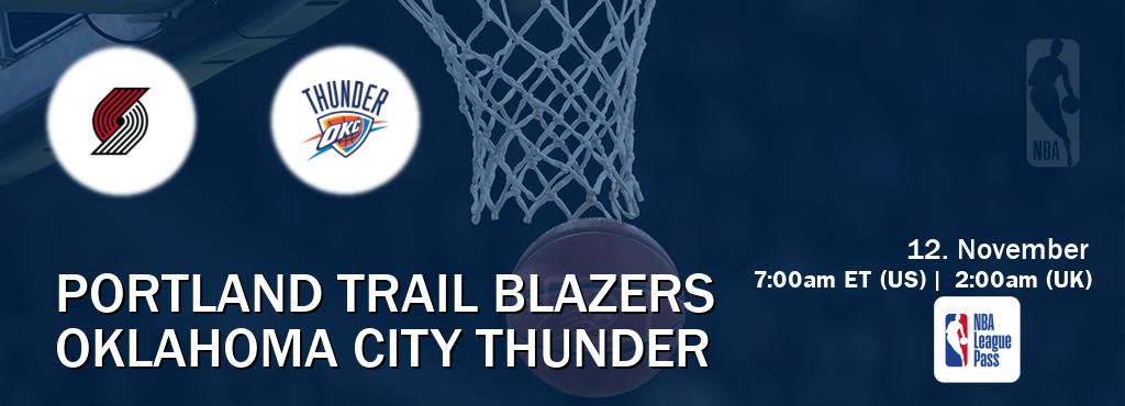 You can watch game live between Portland Trail Blazers and Oklahoma City Thunder on NBA League Pass. You can watch game live between Portland Trail Blazers and Oklahoma City Thunder on NBA League Pass.