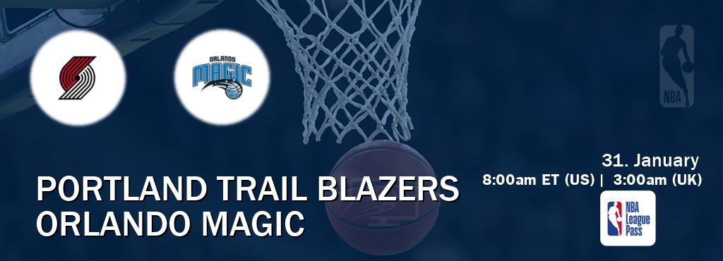 You can watch game live between Portland Trail Blazers and Orlando Magic on NBA League Pass.