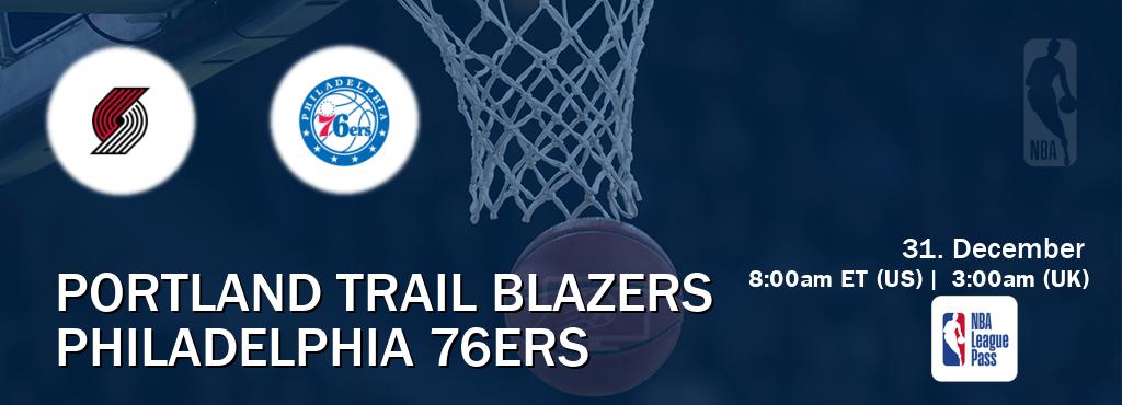 You can watch game live between Portland Trail Blazers and Philadelphia 76ers on NBA League Pass.