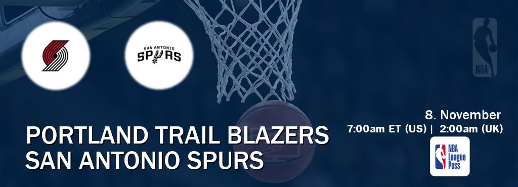 You can watch game live between Portland Trail Blazers and San Antonio Spurs on NBA League Pass. You can watch game live between Portland Trail Blazers and San Antonio Spurs on NBA League Pass.