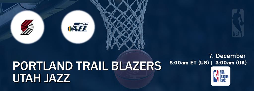 You can watch game live between Portland Trail Blazers and Utah Jazz on NBA League Pass.