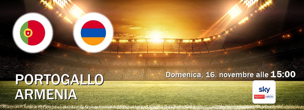 Il match Portogallo - Armenia sarà trasmesso in diretta TV su Sky Sport Calcio (ore 15:00)