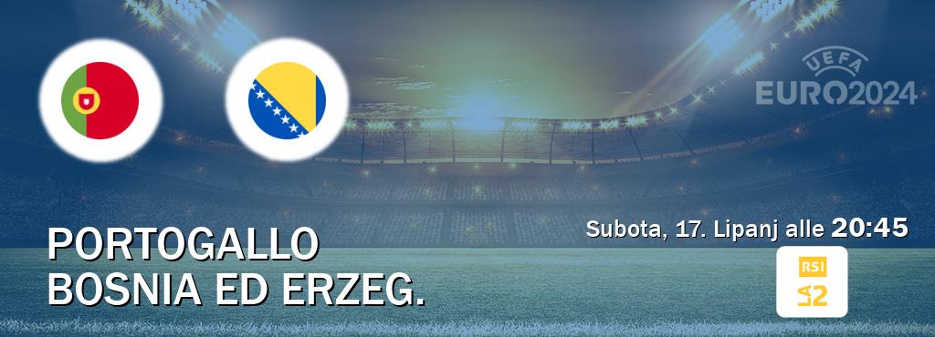 Il match Portogallo - Bosnia ed Erzeg. sarà trasmesso in diretta TV su RSI La 2 (ore 20:45)