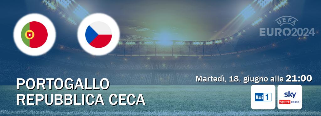 Il match Portogallo - Repubblica Ceca sarà trasmesso in diretta TV su Rai 1 e Sky Sport Calcio (ore 21:00)