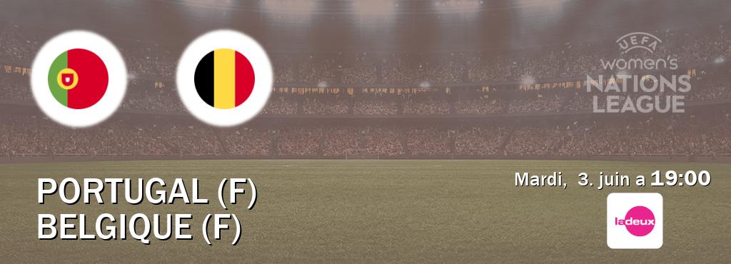 Match entre Portugal (F) et Belgique (F) en direct à la Tipik (mardi,  3. juin a  19:00).