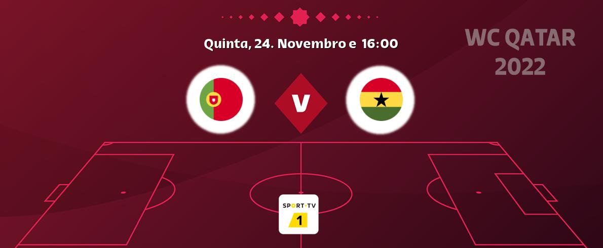 Jogo entre Portugal e Gana tem emissão Sport TV 1 (Quinta, 24. Novembro e  16:00).