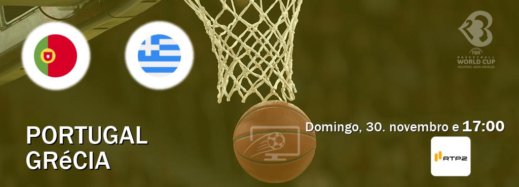 Jogo entre Portugal e Grécia tem emissão RTP 2 (domingo, 30. novembro e 17:00). Jogo entre Portugal e Grécia tem emissão RTP 2 (domingo, 30. novembro e 17:00).