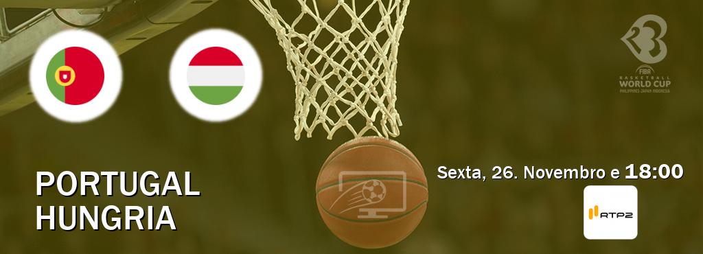 Jogo entre Portugal e Hungria tem emissão RTP 2 (Sexta, 26. Novembro e  18:00).