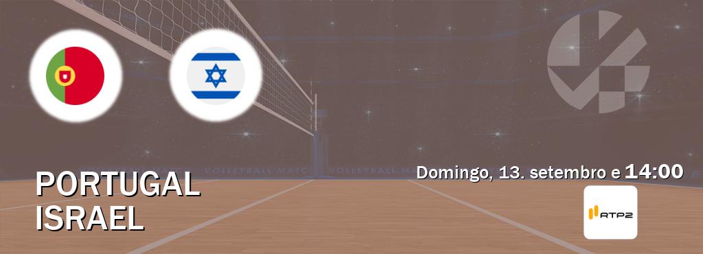 Jogo entre Portugal e Israel tem emissão RTP 2 (domingo, 13. setembro e  14:00).