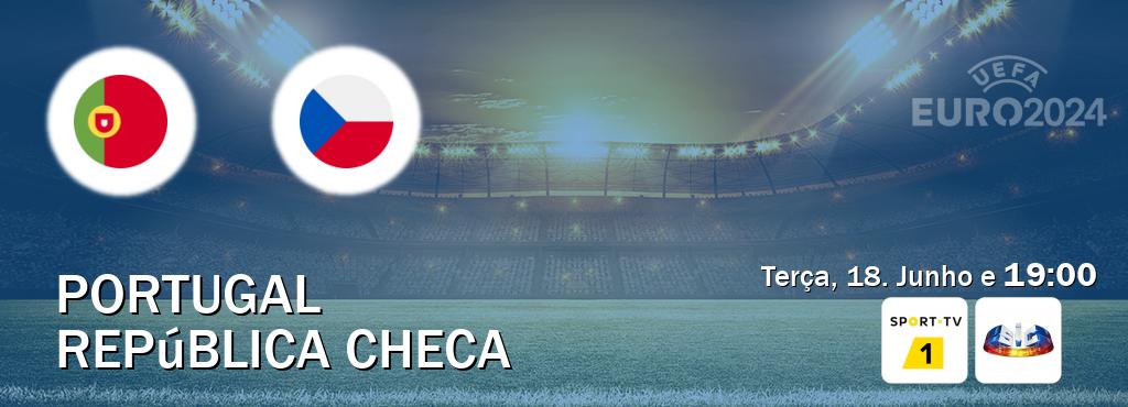 Jogo entre Portugal e República Checa tem emissão Sport TV 1, SIC (Terça, 18. Junho e  19:00).