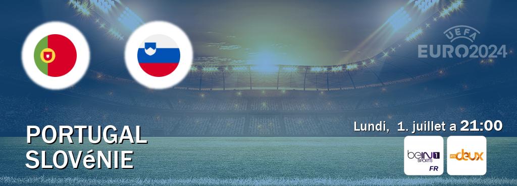 Match entre Portugal et Slovénie en direct à la beIN Sports 1 et RTS Deux (lundi,  1. juillet a  21:00).