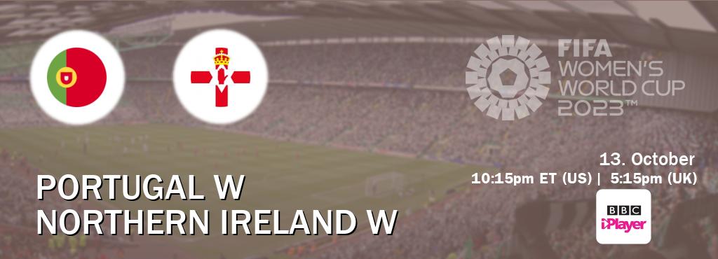 You can watch game live between Portugal W and Northern Ireland W on BBC iPlayer(UK).