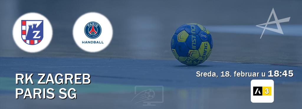 Izravni prijenos utakmice RK Zagreb i Paris SG pratite uživo na Arena Sport 3 (sreda, 18. februar u  18:45).