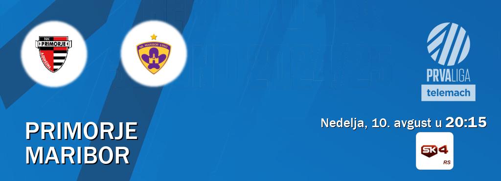 Izravni prijenos utakmice Primorje i Maribor pratite uživo na Sportklub 4 (nedelja, 10. avgust u 20:15). Izravni prijenos utakmice Primorje i Maribor pratite uživo na Sportklub 4 (nedelja, 10. avgust u 20:15).