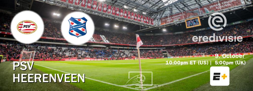 You can watch game live between PSV and Heerenveen on ESPN+(US). You can watch game live between PSV and Heerenveen on ESPN+(US).