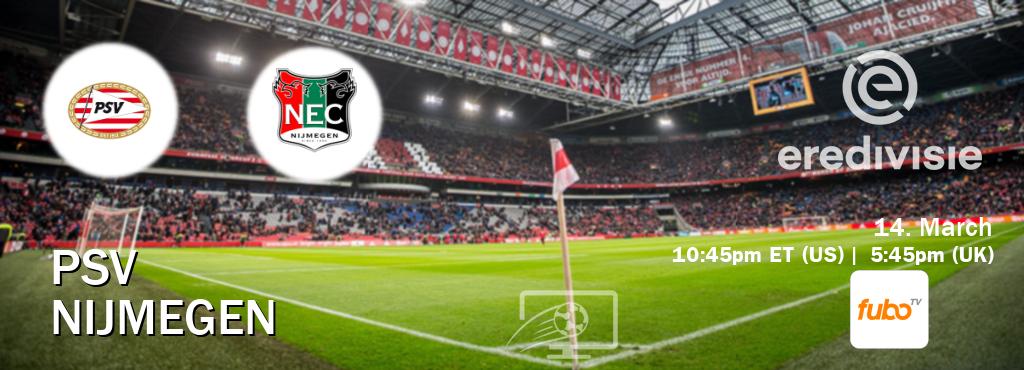 You can watch game live between PSV and Nijmegen on fuboTV(US).