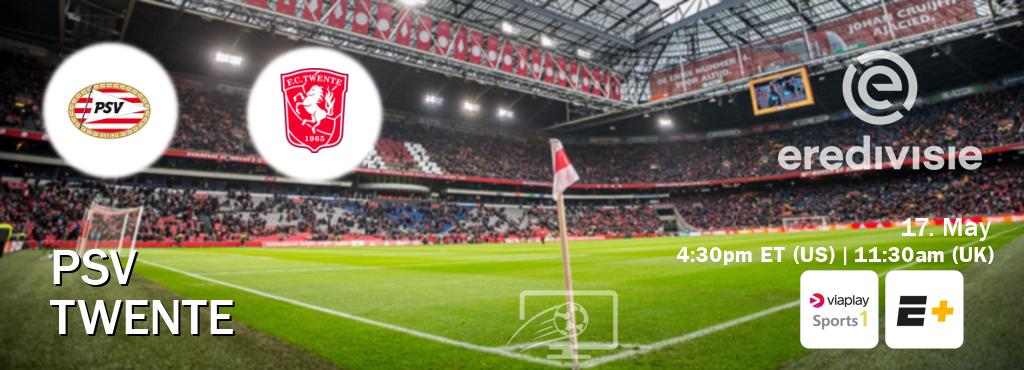 You can watch game live between PSV and Twente on Viaplay Sports 1(UK) and ESPN+(US).