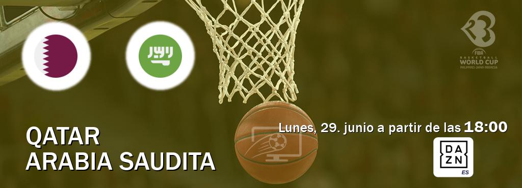 El partido entre Qatar y Arabia Saudita será retransmitido por DAZN España (lunes, 29. junio a partir de las  18:00).