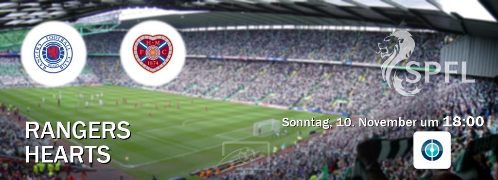 Das Spiel zwischen Rangers und Hearts wird am Sonntag, 10. November um  18:00, live vom Sportdigital FUSSBALL übertragen.