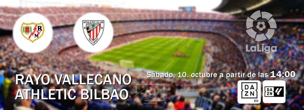 El partido entre Rayo Vallecano y Athletic Bilbao será retransmitido por DAZN España y DAZN Laliga (sábado, 10. octubre a partir de las 14:00). El partido entre Rayo Vallecano y Athletic Bilbao será retransmitido por DAZN España y DAZN Laliga (sábado, 10. octubre a partir de las 14:00).