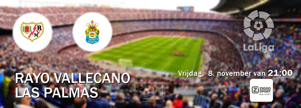 Wedstrijd tussen Rayo Vallecano en Las Palmas live op tv bij Ziggo Sport 2 (vrijdag,  8. november van  21:00).