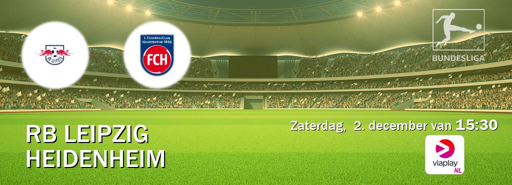 Wedstrijd tussen RB Leipzig en Heidenheim live op tv bij Viaplay Nederland (zaterdag,  2. december van  15:30).
