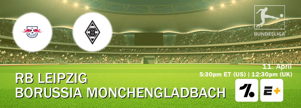 You can watch game live between RB Leipzig and Borussia Monchengladbach on OneFootball and ESPN+(US).
