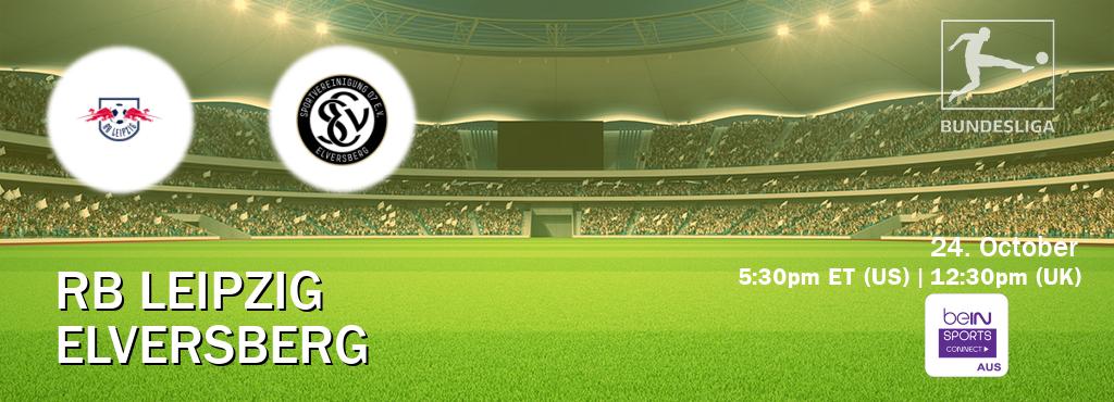 You can watch game live between RB Leipzig and Elversberg on beIN Sports Connect(AU). You can watch game live between RB Leipzig and Elversberg on beIN Sports Connect(AU).