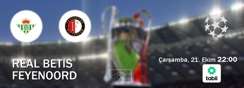 Karşılaşma Real Betis - Feyenoord Tabii'den canlı yayınlanacak (Çarşamba, 21. Ekim  22:00).