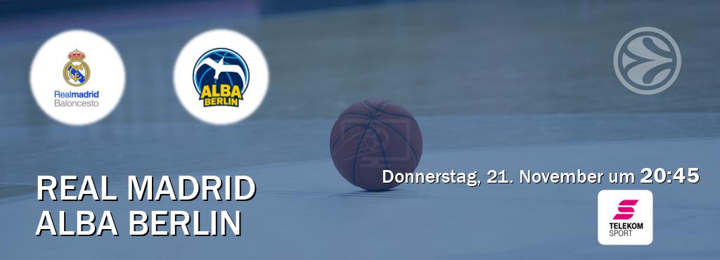 Das Spiel zwischen Real Madrid und Alba Berlin wird am Donnerstag, 21. November um  20:45, live vom Magenta Sport übertragen.