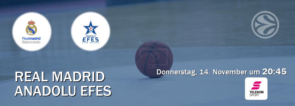 Das Spiel zwischen Real Madrid und Anadolu Efes wird am Donnerstag, 14. November um  20:45, live vom Magenta Sport übertragen.